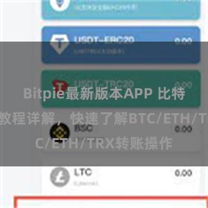 Bitpie最新版本APP 比特派钱包转账教程详解，快速了解BTC/ETH/TRX转账操作