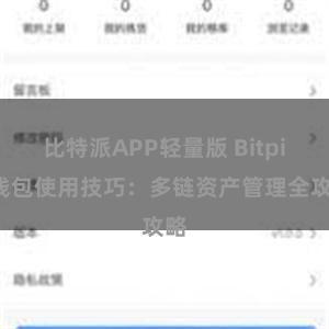 比特派APP轻量版 Bitpie钱包使用技巧：多链资产管理全攻略