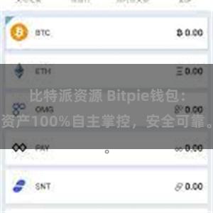 比特派资源 Bitpie钱包：资产100%自主掌控，安全可靠。