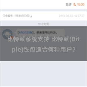 比特派系统支持 比特派(Bitpie)钱包适合何种用户？