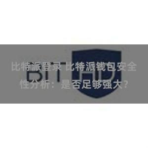 比特派登录 比特派钱包安全性分析：是否足够强大？